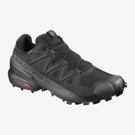 Salomon SPEEDCROSS 5 WIDE Mens Trail Running Shoes Black UK CLMY